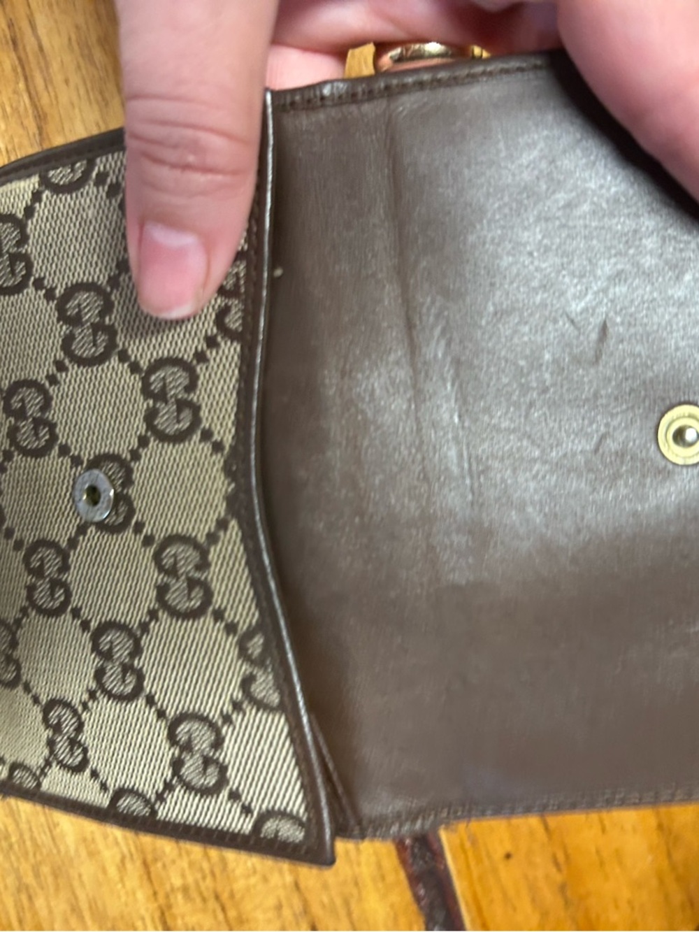 Very loved Gucci Brown Monogram Bifold Wallet with Beige Zip Pouch bundle - Picture 14 of 16